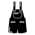 Jumpsuit icon, simple black style