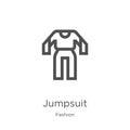 jumpsuit icon vector from fashion collection. Thin line jumpsuit outline icon vector illustration. Outline, thin line jumpsuit