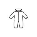 Jumpsuit line icon, World snowboard day concept, Sport pants sign on white background, snowboarding trousers icon in outline style