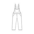 Jumpsuit outline drawing vector, jumpsuit in a sketch style, trainers template outline, vector Illustration