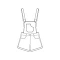 Jumpsuit outline drawing vector, jumpsuit in a sketch style, trainers template outline, vector Illustration