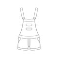 Jumpsuit outline drawing vector, jumpsuit in a sketch style, trainers template outline, vector Illustration