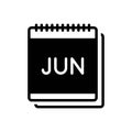 Black solid icon for Jun, month and date