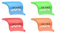 JUN for JUNE colorful icon set - 3D rendering illustration