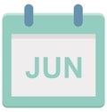 Jun, june Special Event day Vector icon that can be easily modified or edit.