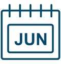 Jun, june Special Event day Vector icon that can be easily modified or edit.