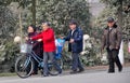 Jun Le, China: Seniors Walking Along Road Royalty Free Stock Photo