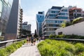 Jun 22, 2-17 Summer tourist are walking on the High Line Park, N