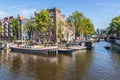 Junction of the Brouwersgracht and Prinsengracht, Amsterdam, Netherlands Royalty Free Stock Photo