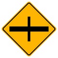 4-Junction Crossroads Junction Traffic Road Symbol Sign Isolate on White Background,Vector Illustration EPS.10