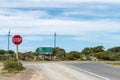 Junction of the Elim road and Bredasdorp to Struisbaai road Royalty Free Stock Photo