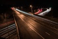 Junction 5 of the M25 at Night. Long Exposure Royalty Free Stock Photo