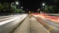 Junction at night, light trails Royalty Free Stock Photo