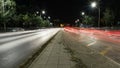 Junction at night, light trails Royalty Free Stock Photo