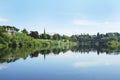 Junction pool on river tweed at Kelso Royalty Free Stock Photo