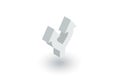Junction, Separation, Two paths, ways isometric flat icon. 3d vector