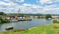 Junction of the Sharpness-Gloucester Canal and Sharpness Docks. River Severn in the background