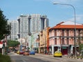 The junction in Singapore's Chinatown, Singapore. Royalty Free Stock Photo