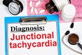 Junctional tachycardia. The inscription of the medical diagnosis.