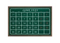2023 June Green Chalkboard Calendar