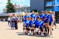 June 1, 2022 Balti, Moldova. Illustrative editorial. Women's volleyball team Royalty Free Stock Photo