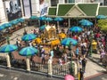 2019 June 20. Bangkok Thailand. Crowd of people praying to brahma god for their life at ERAWAN SHRINE. Royalty Free Stock Photo