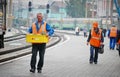 June 22, 2015-Barnaul, Russia. The railway carriage crew prepares the train for departure