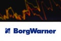 June 14, 2021, 2021, Brazil. In this photo illustration a BorgWarner logo seen displayed on a smartphone with the stock market