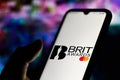 June 29, 2020, Brazil. In this photo illustration the BRIT Awards logo seen displayed on a smartphone. These are the British