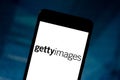 June 22, 2019, Brazil. In this photo illustration the Getty Images logo is displayed on a smartphone