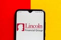 June 19, 2020, Brazil. In this photo illustration the Lincoln National Corporation logo seen displayed on a smartphone