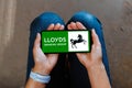 June 23, 2023, Brazil. Lloyds Banking Group logo is displayed on a smartphone mobile screen