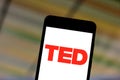 June 1, 2019, Brazil. In this photo illustration the TED logo is displayed on a smartphone Royalty Free Stock Photo