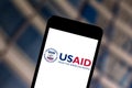 June 1, 2019, Brazil. In this photo illustration the United States Agency for International Development USAID logo is displayed Royalty Free Stock Photo