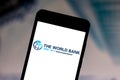 June 1, 2019, Brazil. In this photo illustration the World Bank Group logo is displayed on a smartphone