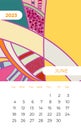 2023 June calendar abstract contemporary art vector. Desk screen desktop month 06, 2023, colorful 2023 calendar template