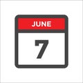 June 7 calendar icon with day of month