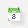 8 june calendar icon