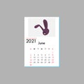 June 2021 Calendar Leaves Flat