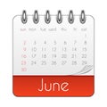 June 2019 Calendar Leaf Template Vector Illustration Royalty Free Stock Photo