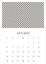 June 2023 calendar with place for your photo