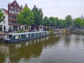 June 17, 2023 City of Amsterdam Netherlands sunset tourist place scene bridge Royalty Free Stock Photo