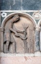 June, detail of the bass-relief representing the Labor of the months of the year, Cathedral in Lucca, Italy