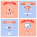 June 26 Drug Abuse Day Set Vector Illustration