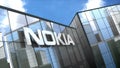 Editorial, Nokia logo on glass building.