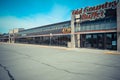 Exterior of an Old Country Buffet restaurant inside of a strip mall. This chain of American buffet resturants has Royalty Free Stock Photo