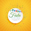 June festival of brazil festa junina background with confetti