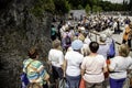 June 12, 2017 -France - Lourdes - General views of the Shrine with the parishioners preparing to pray at the special Mass of the
