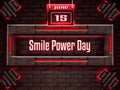 15 June, Global Wind Day, Neon Text Effect on Bricks Background