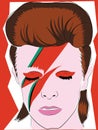 JUNE 1 2018. Hand drawn colored illustration of David Bowie, editorial use Royalty Free Stock Photo